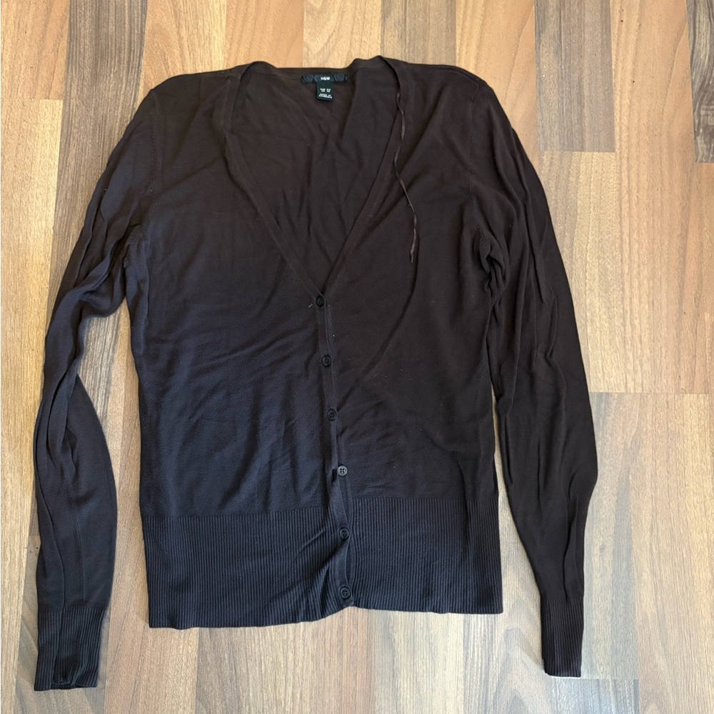 H&M Dark Brown Cardigan Sweater